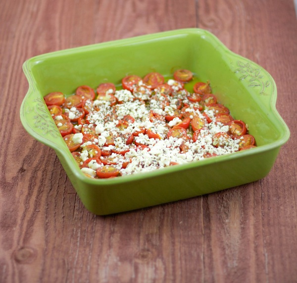 Baked Cherry Tomatoes and Feta Recipe | A simple and healthy Greek Appetizer recipe. 