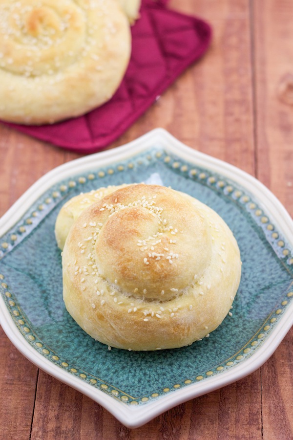 Greek cheese stuffed bread