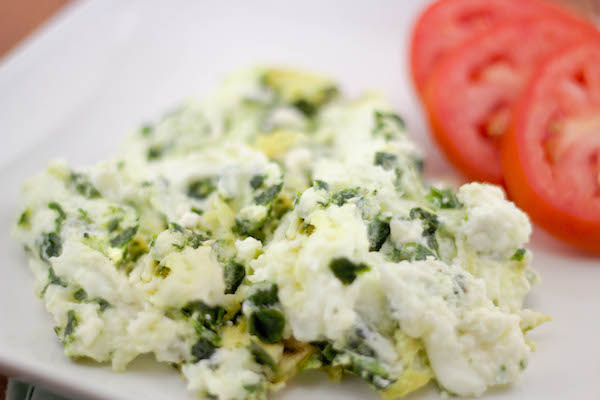 greek scrambled eggs with feta