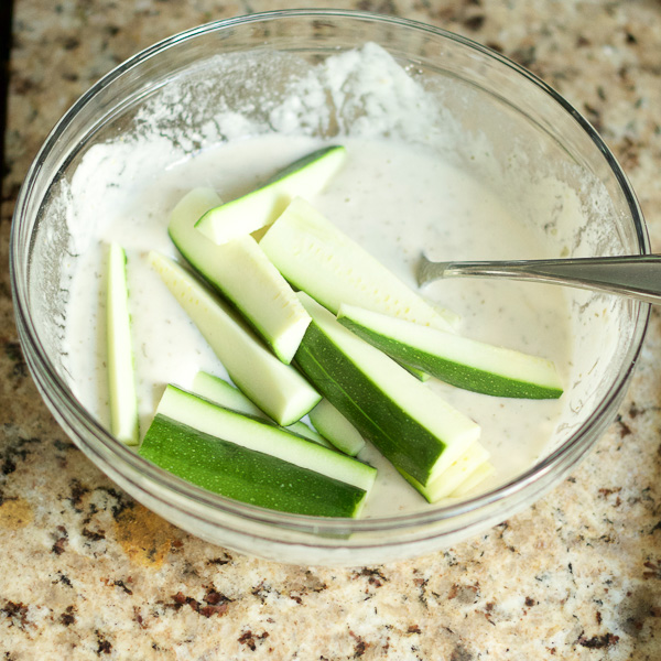 Zucchini fries in batter