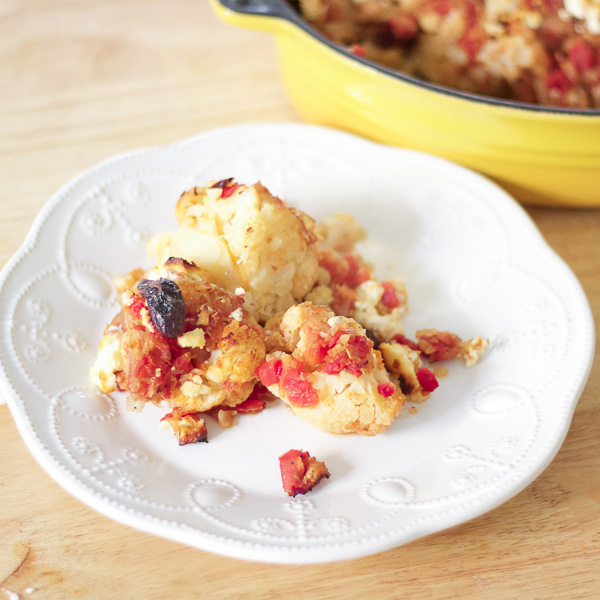 cauliflower with tomatoes and feta