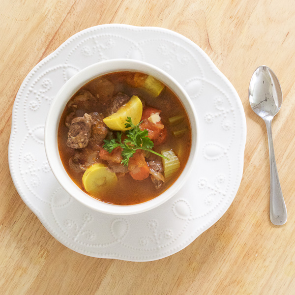 Greek lamb stew with vegetables