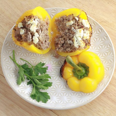 Meat and Quinoa stuffed bell peppers