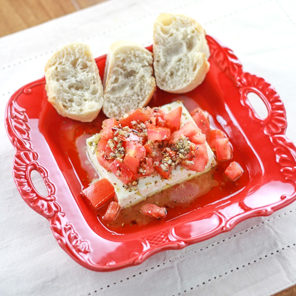 Baked Feta With Tomatoes | A simple and delicious healthy Greek appetizer 