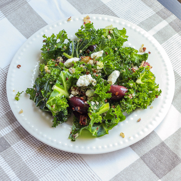 Greek kale and quinoa summer salad