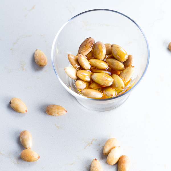 Almonds and Honey - a delicious and simple greek dessert served during special occasions in Santorini Greece