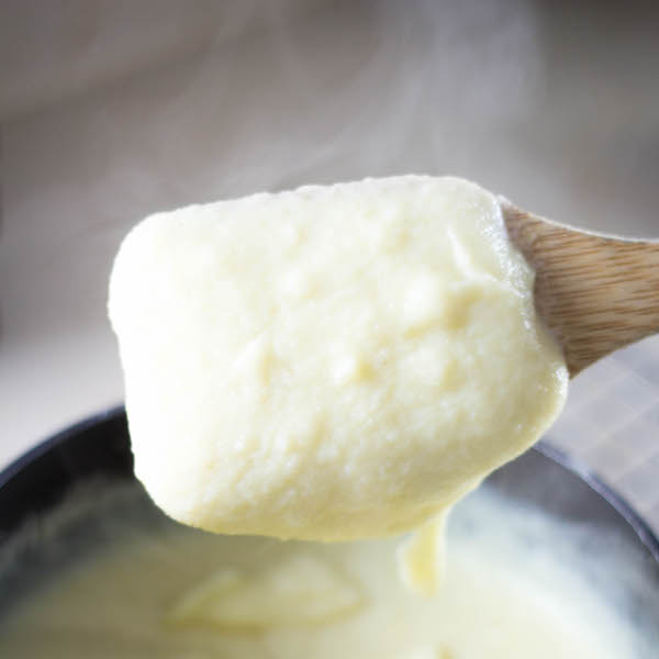 Galaktoboureko custard is the base for the delicious Greek pie dessert. It has hints of vanilla and lemon.