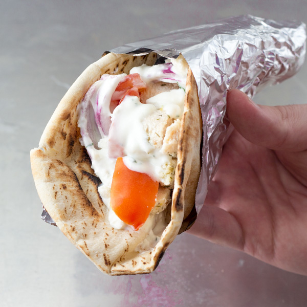 Greek Chicken Gyro, Lemon & Olives