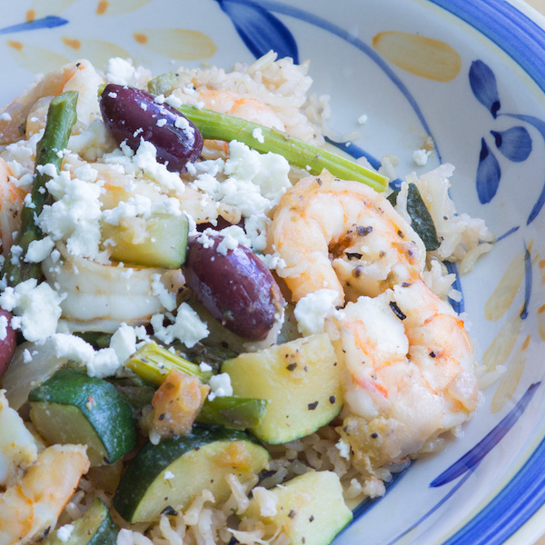 Mediterranean Shrimp Stir Fry | A simple and healthy meal to make that's Mediterranean diet friendly