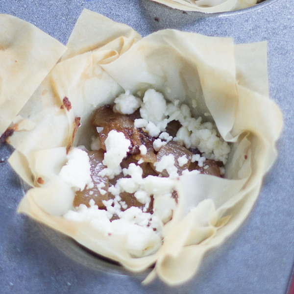 Carmelized Onions and Feta Phyllo recipe